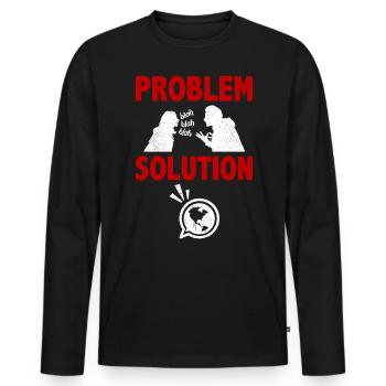 Language Learning Language Problem Solution - Men's Premium Organic Long Sleeve Shirt - black - Front - Nico (187cm)