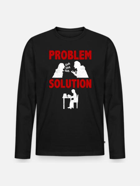 Learning Education University Problem Solution - Männer Premium Bio Langarmshirt - Schwarz