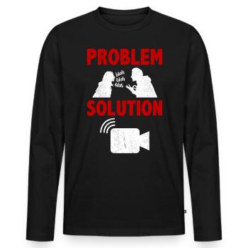 Livestreaming Streamer Live Video Problem Solution - Men's Premium Organic Long Sleeve Shirt - black - Front - Nico (187cm)