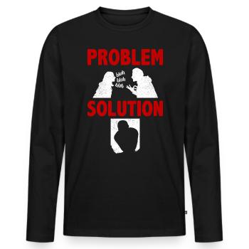 Lithography Catalogues Problem Solution Hobby - Men's Premium Organic Long Sleeve Shirt - black - Front - Nico (187cm)