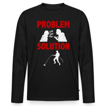 Magnet Fishing Treasure Hunting Problem Solution - Männer Premium Bio Langarmshirt - Schwarz - Vorne - Nico (187cm)