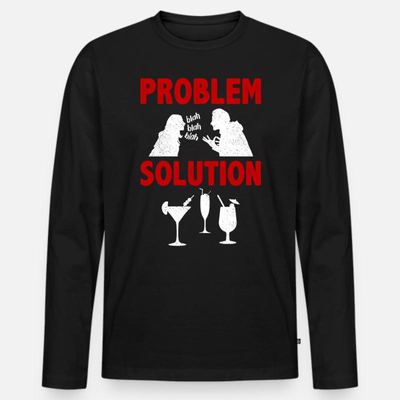 Mixology Bartending Alcohols Problem Solution - Men's Premium Organic Long Sleeve Shirt - black