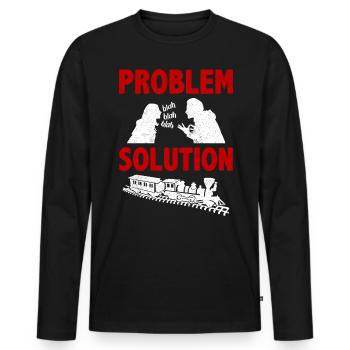 Modélisme ferroviaire Modélisme Modélisation ferroviaire Hobby - T-shirt manches longues Premium bio Homme - noir - Devant - Nico (187cm)