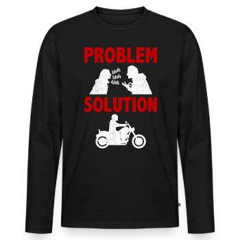 Motorcycling Motorcycle Riding Problem Solution - Männer Premium Bio Langarmshirt - Schwarz - Vorne - Nico (187cm)