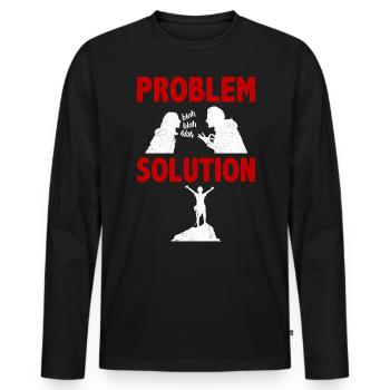 Mountain Climbing Mountainer Hiker Hobby - Men's Premium Organic Long Sleeve Shirt - black - Front - Nico (187cm)