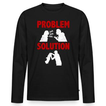 Noodling Fisherman Fishing Problem Solution Hobby - Männer Premium Bio Langarmshirt - Schwarz - Vorne - Nico (187cm)