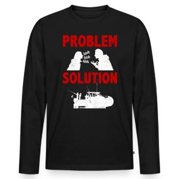 Offshore Fishing Fisherman Problem Solution Hobby - Männer Premium Bio Langarmshirt - Schwarz - Vorne - Nico (187cm)