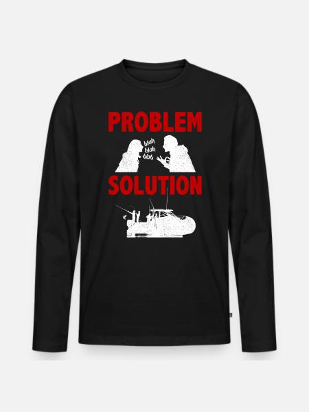 Offshore Fishing Fisherman Problem Solution Hobby - Men's Premium Organic Long Sleeve Shirt - black