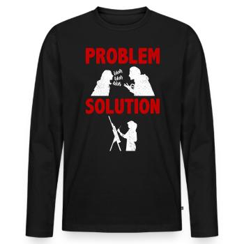 Oil Painting Painter Brush Problem Solution Hobby - Men's Premium Organic Long Sleeve Shirt - black - Front - Nico (187cm)