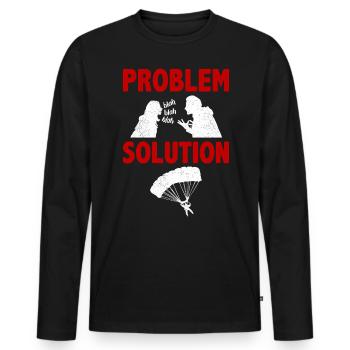 Parachuting Parachutists Problem Solution Hobby - Men's Premium Organic Long Sleeve Shirt - black - Front - Nico (187cm)