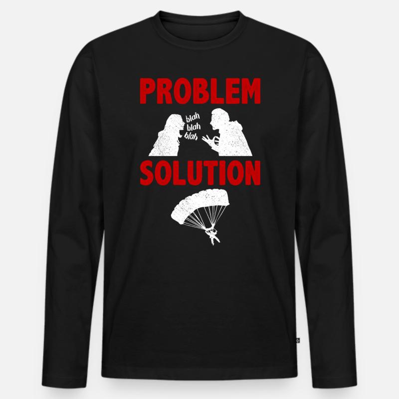 Parachuting Parachutists Problem Solution Hobby - Men's Premium Organic Long Sleeve Shirt - black