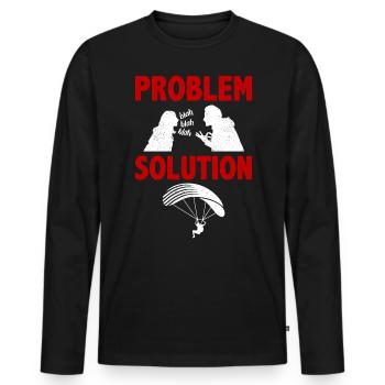 Paragliding Aerial Sports Problem Solution Hobby - Men's Premium Organic Long Sleeve Shirt - black - Front - Nico (187cm)
