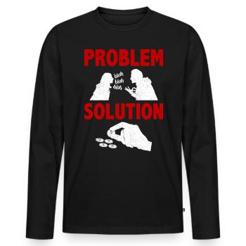 Solution au problème du collectionneur de pièces de monnaie Penny Collecting - T-shirt manches longues Premium bio Homme - noir - Devant - Nico (187cm)