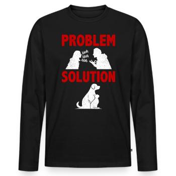 Pet Sitting Pet Sitter Problème Solution Hobby - T-shirt manches longues Premium bio Homme - noir - Devant - Nico (187cm)