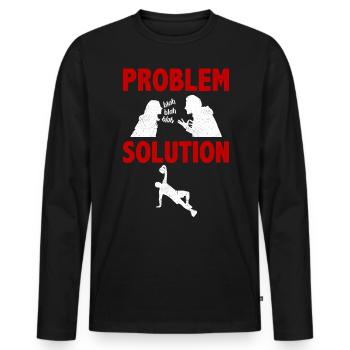 Planking Exercising Problem Solution Hobby - Men's Premium Organic Long Sleeve Shirt - black - Front - Nico (187cm)
