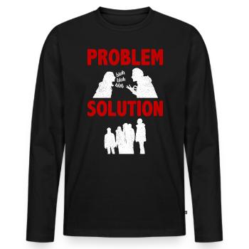 People Watching Audience Problem Solution Hobby - Men's Premium Organic Long Sleeve Shirt - black - Front - Nico (187cm)