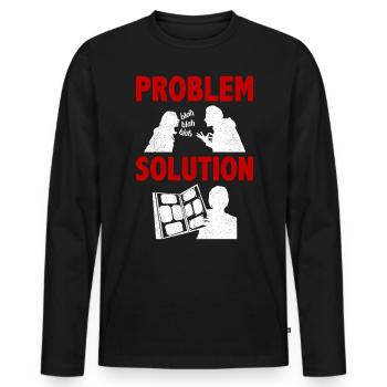 Postcard Collecting Letters Problem Solution Hobby - Men's Premium Organic Long Sleeve Shirt - black - Front - Nico (187cm)