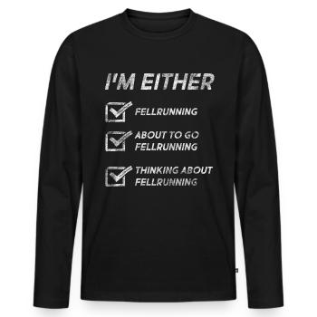 Drôle de citations de Fellrunning Fellrunning Love Running - T-shirt manches longues Premium bio Homme - noir - Devant - Nico (187cm)