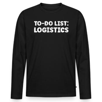 Funny Logistics Lover Quotes Planning & Executing - Männer Premium Bio Langarmshirt - Schwarz - Vorne - Nico (187cm)