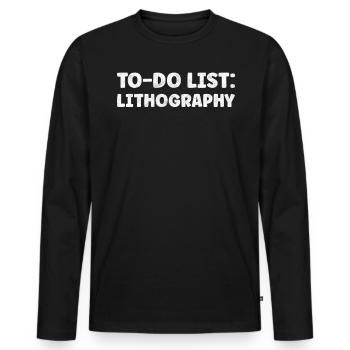 Funny Lithography Lover Quotes Method of Printing - Men's Premium Organic Long Sleeve Shirt - black - Front - Nico (187cm)