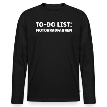 Funny Motorradfahren Lovers Motorcycling Sports - Männer Premium Bio Langarmshirt - Schwarz - Vorne - Nico (187cm)