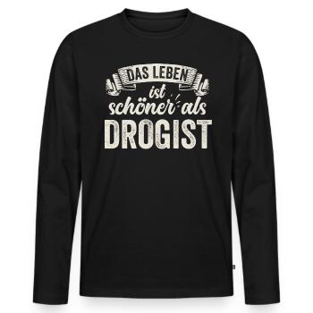 Lustige Drogist Apotheker Pharmazie Drogistin Job - Männer Premium Bio Langarmshirt - Schwarz - Vorne - Nico (187cm)