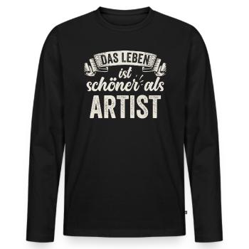 Lustige Künstler Malerei Ausstellung Kreativität - Männer Premium Bio Langarmshirt - Schwarz - Vorne - Nico (187cm)
