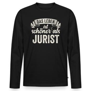 Lustige Jurist Recht Anwalt Gericht Gesetz Arbeit - Männer Premium Bio Langarmshirt - Schwarz - Vorne - Nico (187cm)