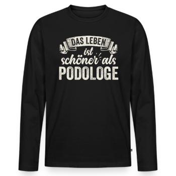 Podologe Fußpflege Nagelpflege Fußgesundheit - Männer Premium Bio Langarmshirt - Schwarz - Vorne - Nico (187cm)