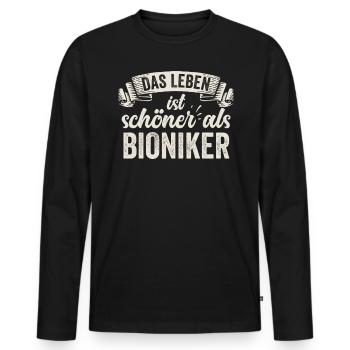 Lustige Bioniker Biologie Naturwissenschaften - Männer Premium Bio Langarmshirt - Schwarz - Vorne - Nico (187cm)