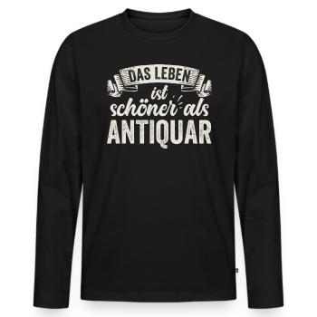 Lustige Antiquar Bücher Antiquitäten Sammlerstücke - Männer Premium Bio Langarmshirt - Schwarz - Vorne - Nico (187cm)