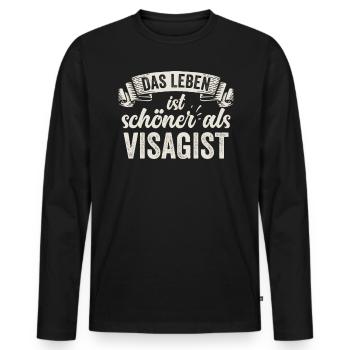 Lustige Visagist Makeup Schönheit Styling Aussehen - Männer Premium Bio Langarmshirt - Schwarz - Vorne - Nico (187cm)