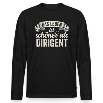 Lustige Dirigent Musik Orchester Konzert Taktstock - Männer Premium Bio Langarmshirt - Schwarz - Vorne - Nico (187cm)