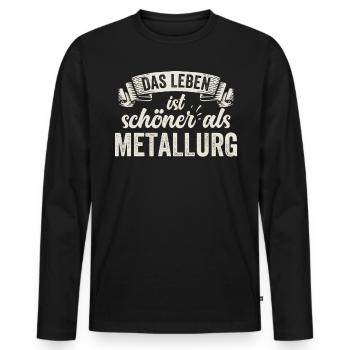 Lustige Metallurg Metalle Schmelzen Haltbarkeit - Männer Premium Bio Langarmshirt - Schwarz - Vorne - Nico (187cm)