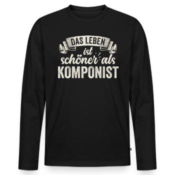 Lustige Komponist Musik Noten Melodien Kreativität - Männer Premium Bio Langarmshirt - Schwarz - Vorne - Nico (187cm)