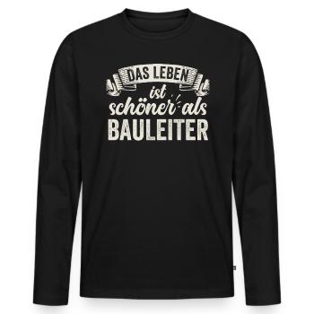 Lustige Bauleiter Baustelle Planung Organisation - Männer Premium Bio Langarmshirt - Schwarz - Vorne - Nico (187cm)