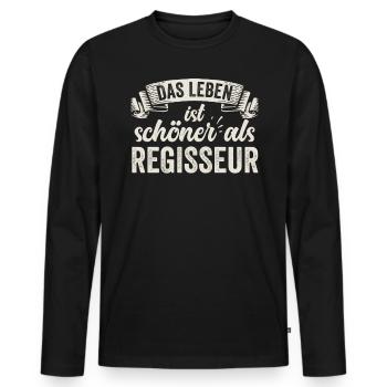 Lustige Regisseur Kamera Drehbuch Schauspieler - Männer Premium Bio Langarmshirt - Schwarz - Vorne - Nico (187cm)