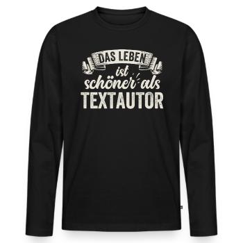 Lustige Textautor Schriftsteller Buch Geschichte - Männer Premium Bio Langarmshirt - Schwarz - Vorne - Nico (187cm)