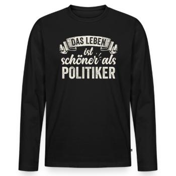 Lustige Politiker Regierung Partei Gesetz Politik - Männer Premium Bio Langarmshirt - Schwarz - Vorne - Nico (187cm)