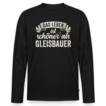 Lustige Gleibauer Gleibauerei Spaß Unterhaltung - Männer Premium Bio Langarmshirt - Schwarz - Vorne - Nico (187cm)