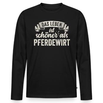Lustige Pferdewirt Pferde Reiten Spaß Tierpflege - Männer Premium Bio Langarmshirt - Schwarz - Vorne - Nico (187cm)