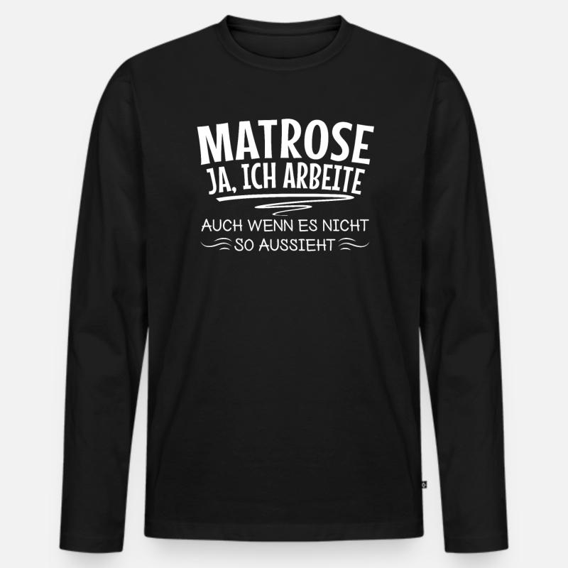 Seefahrt Schifffahrt Navigation Seemannschaft - Männer Premium Bio Langarmshirt - Schwarz