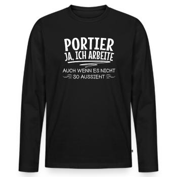 Empfang Sicherheit Gästebetreuung Hotel - Männer Premium Bio Langarmshirt - Schwarz - Vorne - Nico (187cm)
