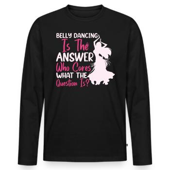 Citations de danse drôles Danseur drôle Raqs sharqi Swing - T-shirt manches longues Premium bio Homme - noir - Devant - Nico (187cm)