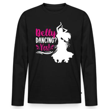 Citations de danse drôles Danseur drôle Raqs sharqi Swing - T-shirt manches longues Premium bio Homme - noir - Devant - Nico (187cm)