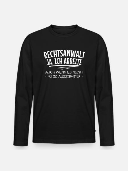 Rechtsanwalt Recht Rechtsberatung Gericht Anwalt - Männer Premium Bio Langarmshirt - Schwarz