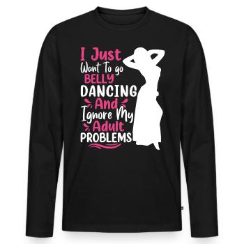Funny Belly Dancer, Salsa And Ballet Dancers - Männer Premium Bio Langarmshirt - Schwarz - Vorne - Nico (187cm)