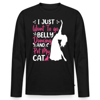 Citations de danse drôles Danseur drôle Raqs sharqi Swing - T-shirt manches longues Premium bio Homme - noir - Devant - Nico (187cm)