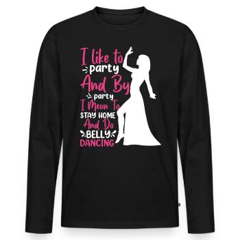 Citations de danse drôles Danseur drôle Raqs sharqi Swing - T-shirt manches longues Premium bio Homme - noir - Devant - Nico (187cm)