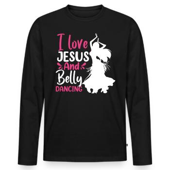 Belly Dancing Quotes Hop Dancer Funny Belly Dancer - Men's Premium Organic Long Sleeve Shirt - black - Front - Nico (187cm)